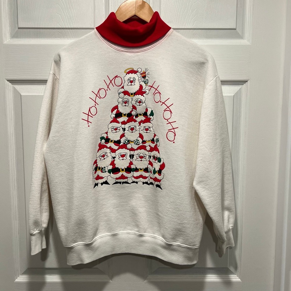 Vintage ginnis Girl Christmas Sweatshirt Size Medium Santas Granny Core